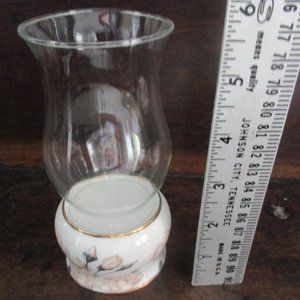 Vintage Goebel Smithsonian Rose Votive Hurricane Lamp new in box